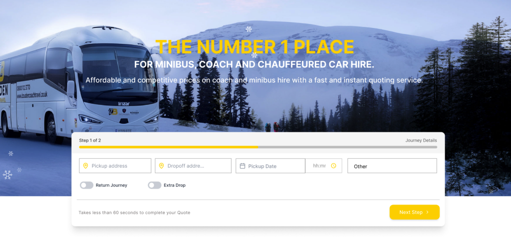 Bouden Coach Travel website showcase